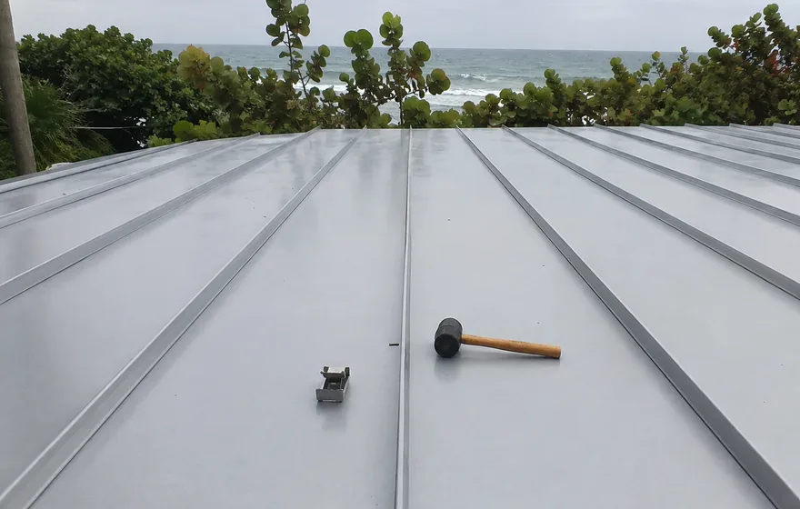 Metal roofing in Pompano Beach FL, standing seam panels